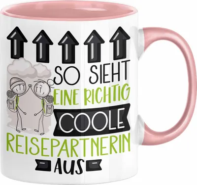 Produktbild von Reisepartnerin Geschenk Tasse Lustig Geschenkidee für Reisepartnerin Geburtstag So Sieht Eine Richtig Coole Reisepartnerin Aus Frauen Spruch (Rosa)