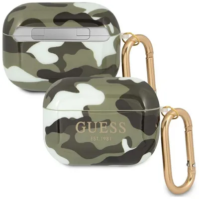 Produktbild von Guess Apple AirPods Pro Cover Camouflage Khaki Silicone Schutzhülle Case Etui