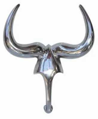 Produktbild von Casa Padrino Designer Deko Gazelle aus poliertem Aluminium H 47 cm, B 36 cm - Wandfigur - Geweih - Wandgeweih