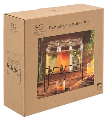 Obrázek produktu pro Nádoby na limonádu MODERN na stojanu, 3 x 1,5L
