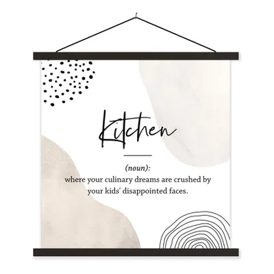 Produktbild von MuchoWow® Textilposter Sprichwörter - Definition Küche - Zitate - Küche - Wörterbuch 40x40 cm mit schwarzem Rahmen - Fotos