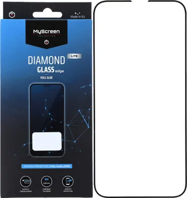 Produktbild von Glas MyScreen Diamond Glass Lite Edge Full Glue für iPhone 13 Pro Max, schwarzer Rahmen