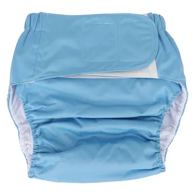 Image de Couches lavables imperméables réutilisables Couches à poche pour adultes âgés (Bleu Taille libre (Taille adaptée : 19.7-49.9inch))