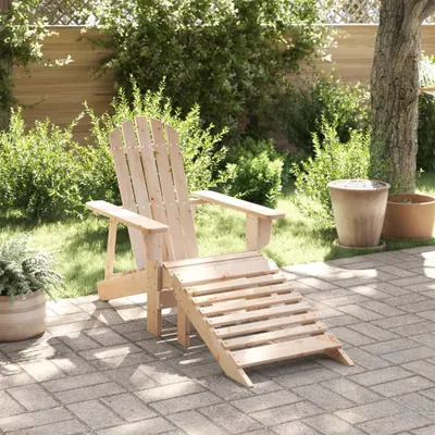 Produktbild von Design Adirondack-Stuhl mit Fußstütze Massivholz Tanne, Gartenstühle 2024 Neu