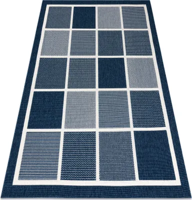 Produktbild von Teppich SPRING 20426994 Quadrate, Rahmen geschlungen - blau Blau 160x230 cm