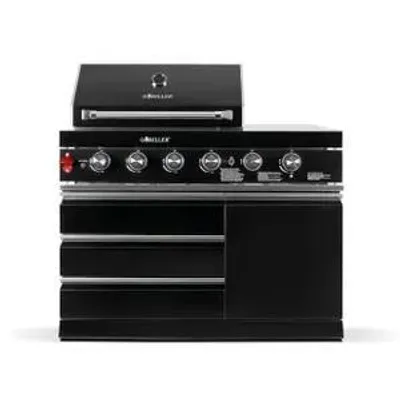 Zdjęcie produktu dla GORILLER® BLACKBACK S10 kuchnia zewnętrzna, grill gazowy z dodatkową powierzchnią roboczą i miejscem do przechowywania, stal nierdzewna, czarny