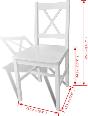 Produktbild von vidaXL Esszimmerstühle 2 Stk. Weiß Kiefernholz