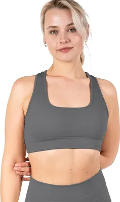 Produktbild von Damen Sport BH Medium Support -Reflect- von Stark Soul® mit Cups & Racerback -  Grau – M