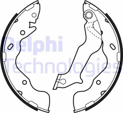 Produktbild von DELPHI Bremsbackensatz Trommelbremse Hinten für KIA SOUL (AM) 203mm LS2059