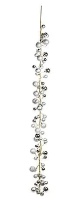 Kugelketten matt-glänzend silber 30 LED 180 cm 2 Stück