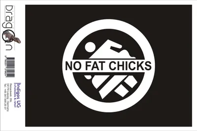 Produktbild von Aufkleber / Autoaufkleber - JDM / Die cut / Auto / OEM - no fat chicks 210x210mm weiß - Heckscheibe / Heckscheibenaufkleber