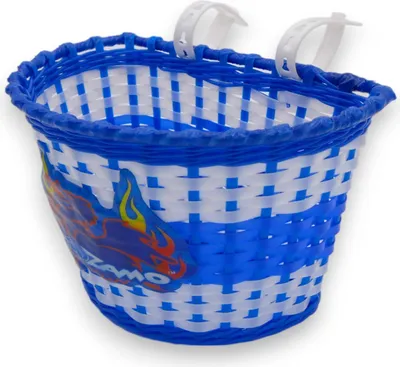 Produktbild von Kleiner Fahrrad-Korb Vorderrad Kinder Kidzamo FLAME weiß - blau