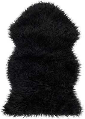 Immagine prodotto di Tessuto sintetico Unyqoos® dall'aspetto di pelle di pecora – Imitazione di pelliccia, 58 x 99 cm, nero, 100%.poliacrilico (retro 100% poliestere)