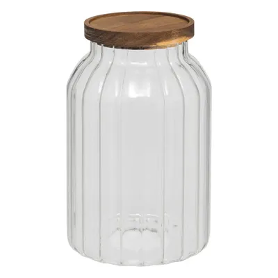 Zdjęcie produktu dla Szklany słoik z drewnianą pokrywką HARMONY, 3 l