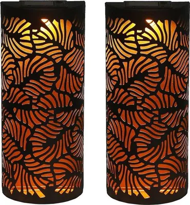 Productafbeelding van Solarwandlampen set Luxform: 2 zonnepanelen wandlampen voor buiten, in bohemien stijl, met warm licht