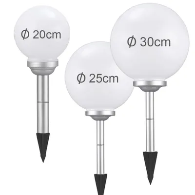Produktbild von LED Solarkugel "Ola" 3er Set Solar-Deko-Leuchte : 20cm + 25cm + 30cm