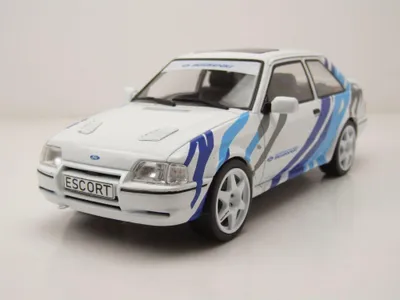 Produktbild von MCG 18547R Ford Escort MK4 RS Turbo S2 1990 weiß blau 1:18