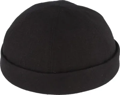 Bullani randloses Docker Cap aus 100% Leinen in schwarz