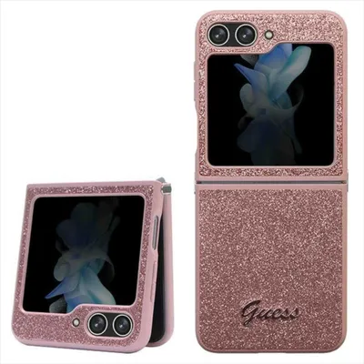 Produktbild von Guess Samsung Galaxy Z Flip5 Schutzhülle Case Hülle Glitter Script Pink