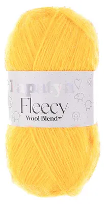 100g Papatya Fleecy Kuschelgarn 20% Wolle veredelt Oeko-Tex Häkelgarn Strickgarn zitronengelb