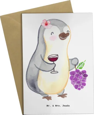 Produktbild von Mr. & Mrs. Panda Glückwunschkarte Winzerin Herz - Weiß - Geschenk, einladungskarten, weihnachtskarten, dankeskarten, babykarte, hochzeitskarten
