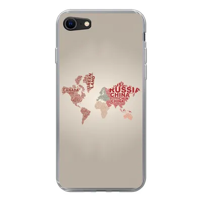 Produktbild von MuchoWow® Handyhülle Schutzhülle Hülle für iPhone 8 Weltkarte - Karte - Briefe Silikon Softcase Handy Hülle - Schutzhaube