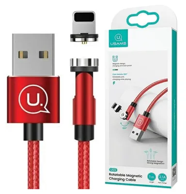 Zdjęcie produktu dla Kabel USAMS U59 magnetyczny Lightning 2.1A czerwony