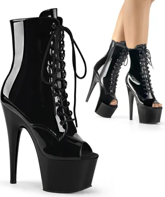 Produktbild von ADORE-1021 Damen Booties von Pleaser, Schwarz Lack , EU 40, US 10