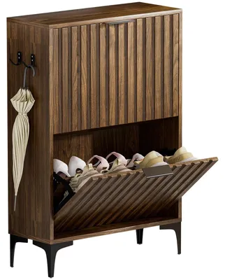 Immagine prodotto di Scarpiera stretta scarpiera - 94 x 60 x 23,5 cm - 2 ribalte - Per 12 paia di scarpe