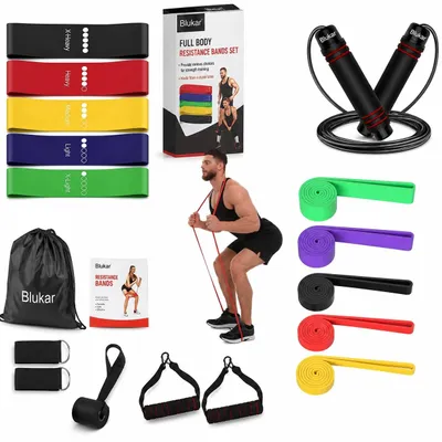 Produktbild von Pinnacle Fitness Set mit 10 Bändern & Springseil für Zuhause