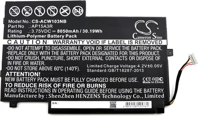 Obrázek produktu pro Baterie pro Acer Aspire Switch 10e (ekv. Acer AP15A3R), 8050 mAh