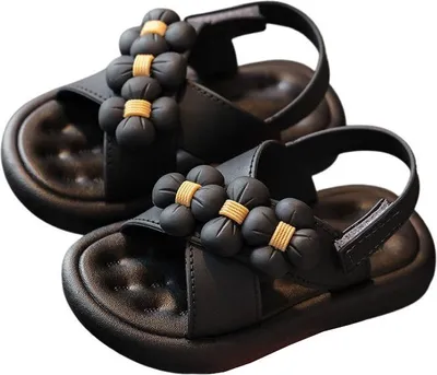 Produktbild von Kinder Sandalen Mädchen Sommer Schuhe Pantoletten Strand Kamille Schwarz Gr.25
