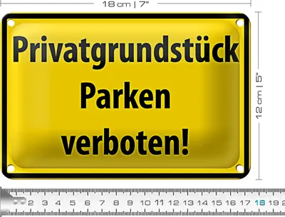 Produktbild von Blechschild Warnschild 18x12cm Privatgrundstück Parkverbot