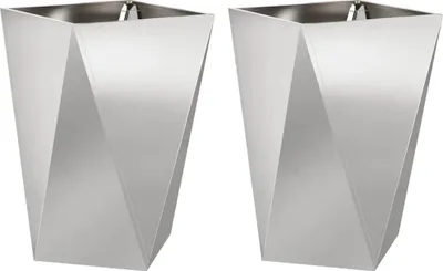 Zdjęcie produktu dla vidaXL Sadzarka 2 szt. srebrna 50 x 50 x 75 cm stal nierdzewna