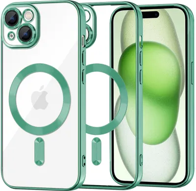 Produktbild von Techsuit Luxury Crystal Back Cover Hülle mit MagSafe für Apple iPhone 15 Plus - Hellgrün