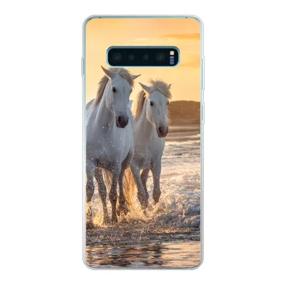 Produktbild von MuchoWow® Handyhülle Schutzhülle Hülle für Samsung Galaxy S10 Lite Pferde - Wasser - Strand - Tiere Silikon Softcase Handy Hülle - Schutz