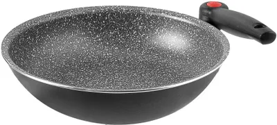 Alu-Wokpfanne 28 cm, Antihaftbeschichtung, grau