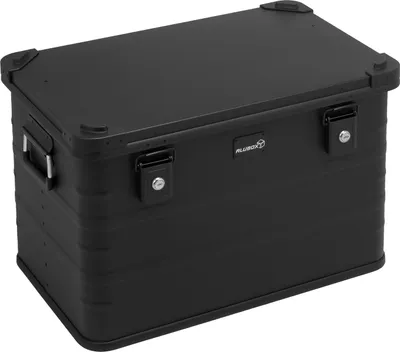 Produktbild von ALUBOX Alukiste Drohnenkiste Werkzeugbox stapelbar schwarz mit Stapelecken 78 Liter