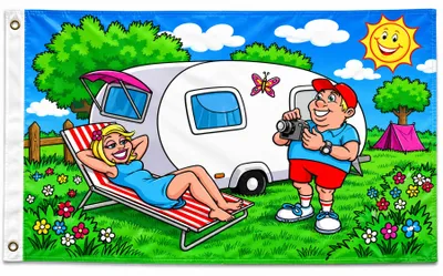 Produktbild von Flagge Camping 90 x 150cm, Stoffgewicht ca. 100 g/m² -Fahne- Hissfahne- Hissflagge - Sturmflagge -zum hissen - keine billige Chinaqualität!