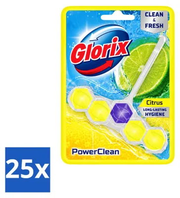 Produktbild von 25 x Glorix Power Clean WC-Stein - Zitrone - Vorteilspackung - 25 Stücke