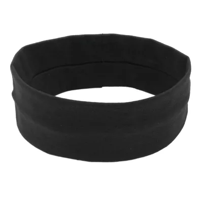 Produktbild von Breites, einfarbiges Yoga-Stirnband, atmungsaktiv, schnelltrocknend, schweißabsorbierend, für Damen, Fitness, Schweißband, Sportzubehör, Schwarz