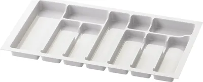 Produktbild von Sossai Besteckeinsatz Divio für Schubladen 80cm | 73 x 43 cm | Weiß Besteckkasten Schubladeneinsatz