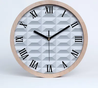Produktbild von Holzuhr 30fi cm wanduhr - schwarze Spitzen - geometrischer Hintergrund