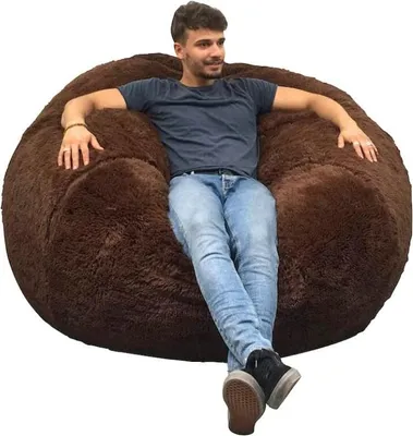 Immagine prodotto di Pouf gigante finta pelliccia BANANAIR cioccolato 140 cm