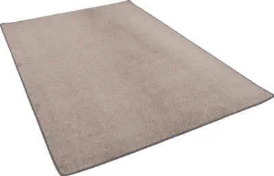 Produktbild von Trend Velours Teppich Kurzflor Modern Pflegeleicht Einfarbig, Größe:160x160 cm, Farbe:Taupe