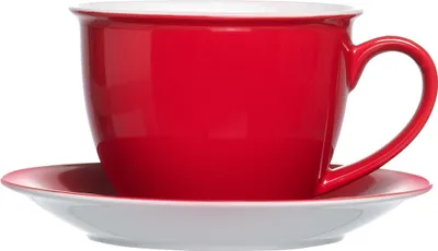Produktbild von Ritzenhoff & Breker DOPPIO Milchkaffee Tasse mit Untertasse 350 ml rot