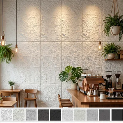 Produktbild von LZQ Wandpaneele Steinoptik 3D Polyurethan3 Stück 120x60 cm 0,72 m² Bruchstein Felsen Wandverkleidung Steinplatten Wanddeko Innenbereich Weiß