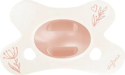 Produktbild von Difrax Natural Schnuller - 0-6 Mte- Soft Pink Hearts | Difrax