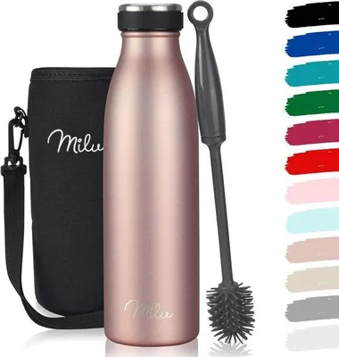Produktbild von Famanu Thermosflasche 350ml 500ml 750ml 1L 1,5L - Isolierte Edelstahlflasche für warme und kalte Getränke