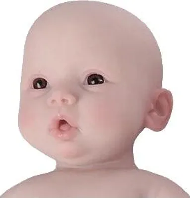 Obrázek produktu pro Panenka novorozeného dítěte, realistický silikon, měkký a realistický design, 47 cm, 3 kg, bílá, hnědé oči